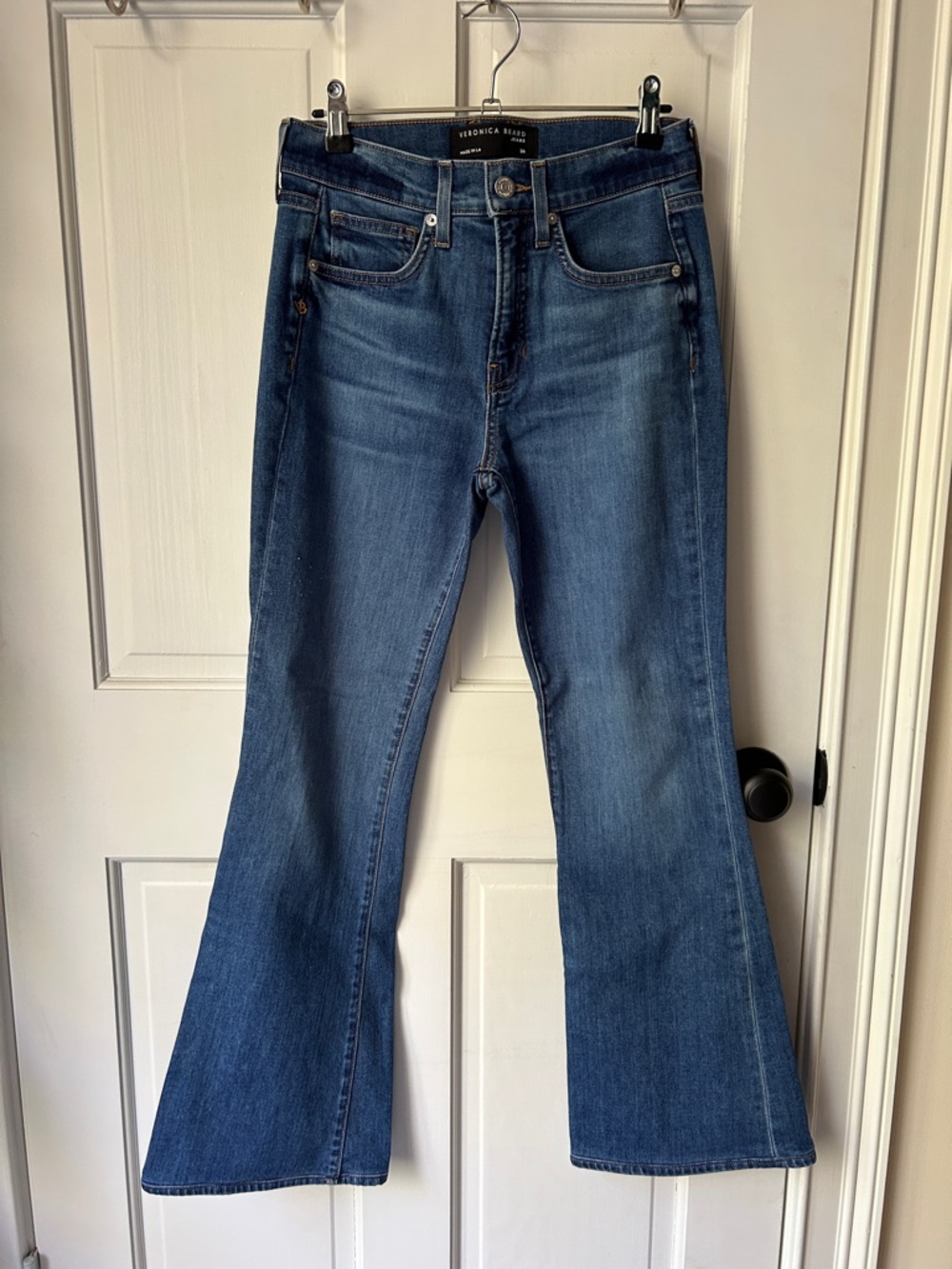 Veronica Beard Medium Blue Flare Jeans